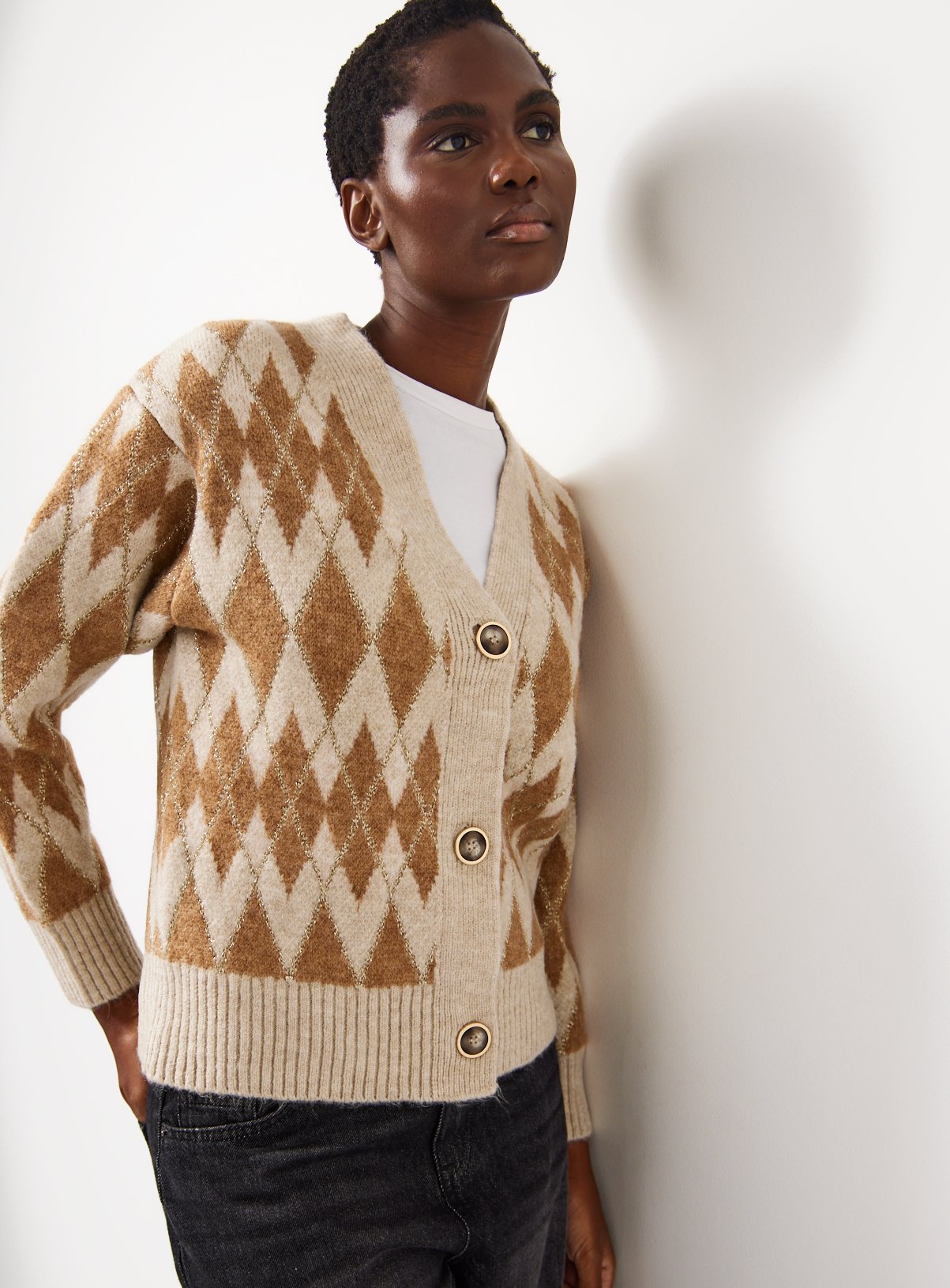 Argyle Knitted Cardigan S - Image 2 thumbnail